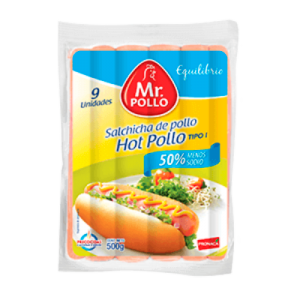 Salchicha de pollo hot pollo 500 g