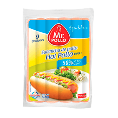 Salchicha de pollo hot pollo 500 g