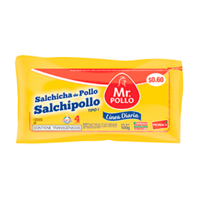 Salchicha de pollo línea diaria 100 g